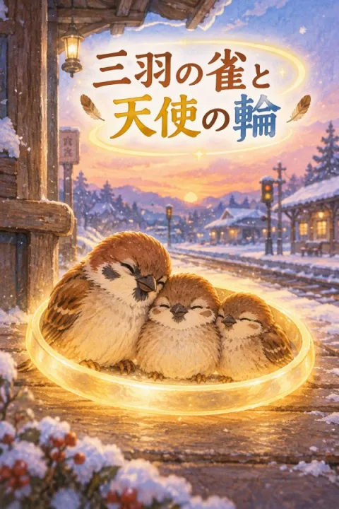 三羽の雀と天使の輪